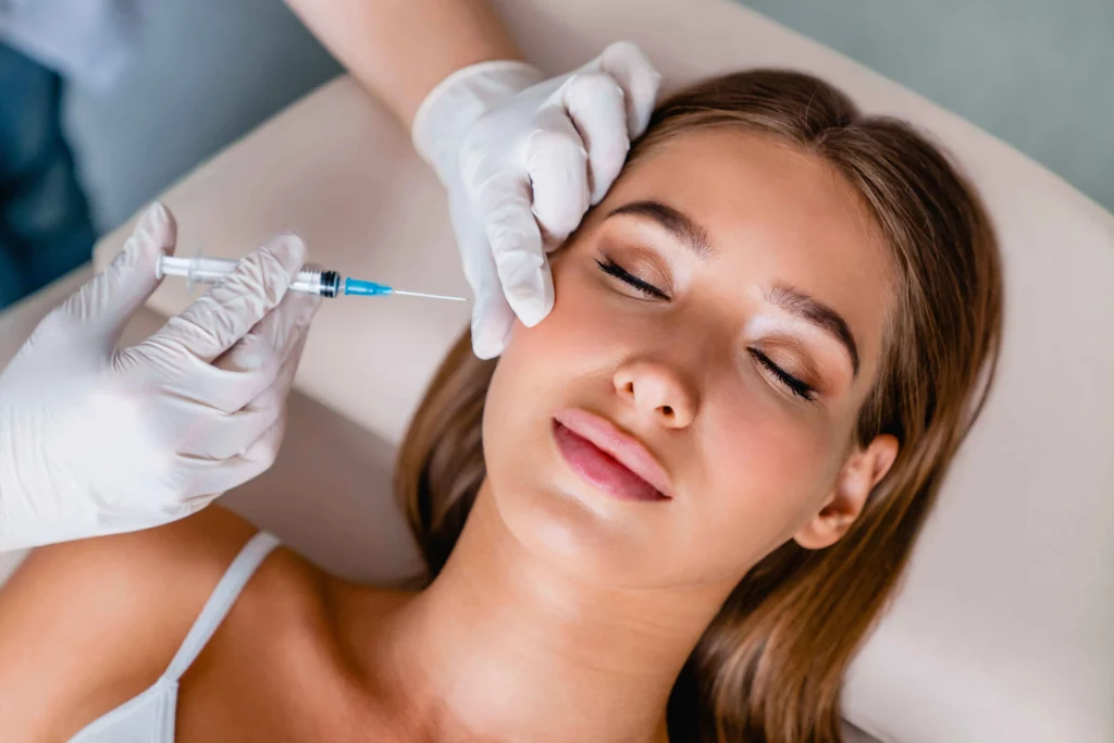 A Woman is Receiving Microneedling in Albuquerque, NM at Nuyu Med Spa